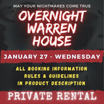 JANUARY 27 2027 - WARREN HOUSE OVERNIGHT RENTAL