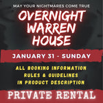 JANUARY 31 2027 - WARREN HOUSE OVERNIGHT RENTAL
