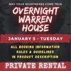 JANUARY 5 2027 - WARREN HOUSE OVERNIGHT RENTAL