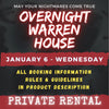 JANUARY 6 2027 - WARREN HOUSE OVERNIGHT RENTAL