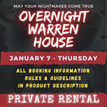 JANUARY 7 2027 - WARREN HOUSE OVERNIGHT RENTAL