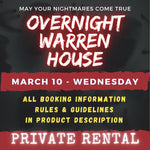 MARCH 10 2027 - WARREN HOUSE OVERNIGHT RENTAL