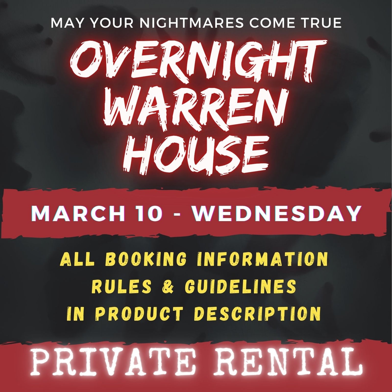 MARCH 10 2027 - WARREN HOUSE OVERNIGHT RENTAL