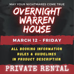 MARCH 12 2027 - WARREN HOUSE OVERNIGHT RENTAL