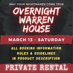 MARCH 13 2027 - WARREN HOUSE OVERNIGHT RENTAL