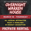 MARCH 18 2027 - WARREN HOUSE OVERNIGHT RENTAL