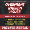 MARCH 19 2027 - WARREN HOUSE OVERNIGHT RENTAL