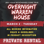 MARCH 2 2027 - WARREN HOUSE OVERNIGHT RENTAL