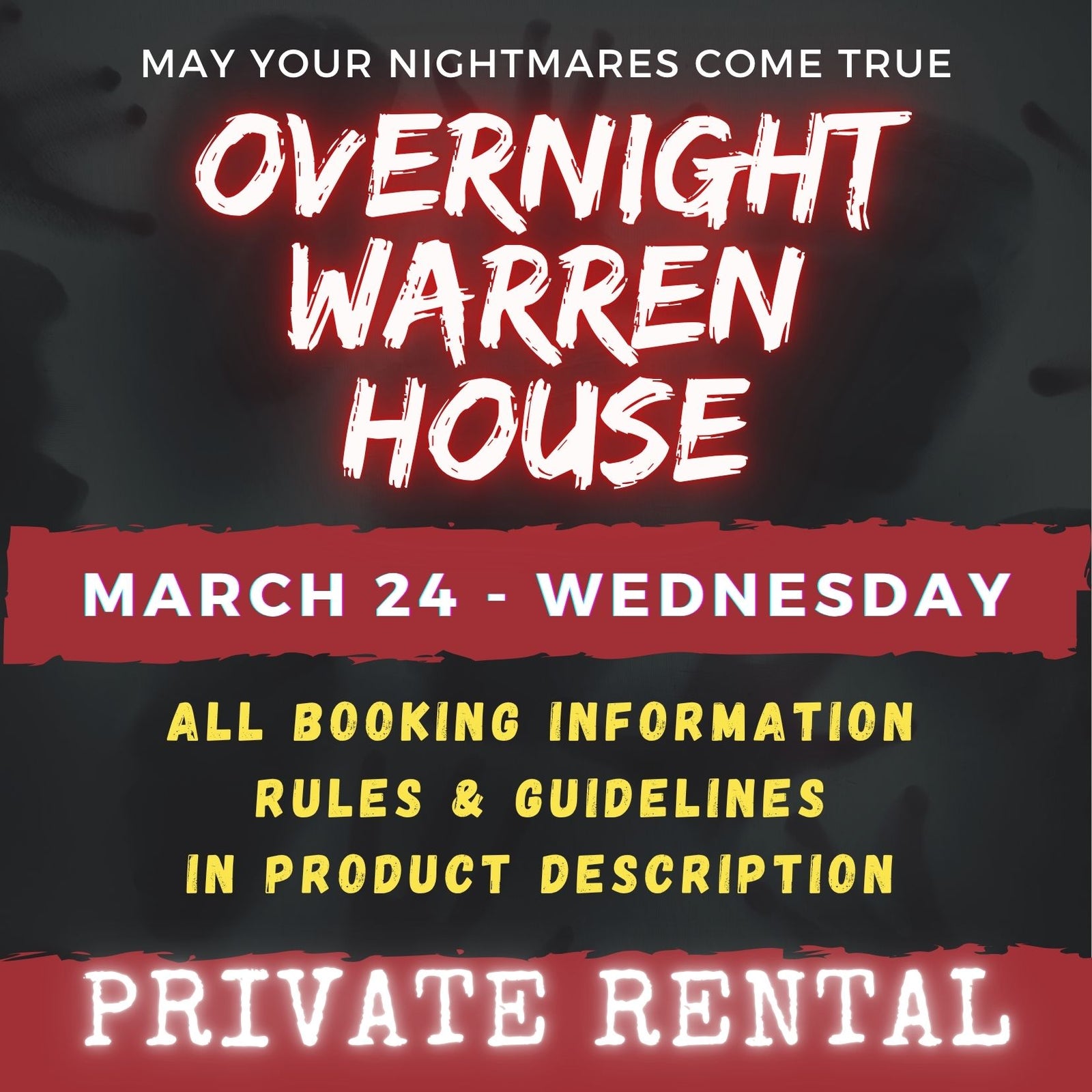 MARCH 24 2027 - WARREN HOUSE OVERNIGHT RENTAL
