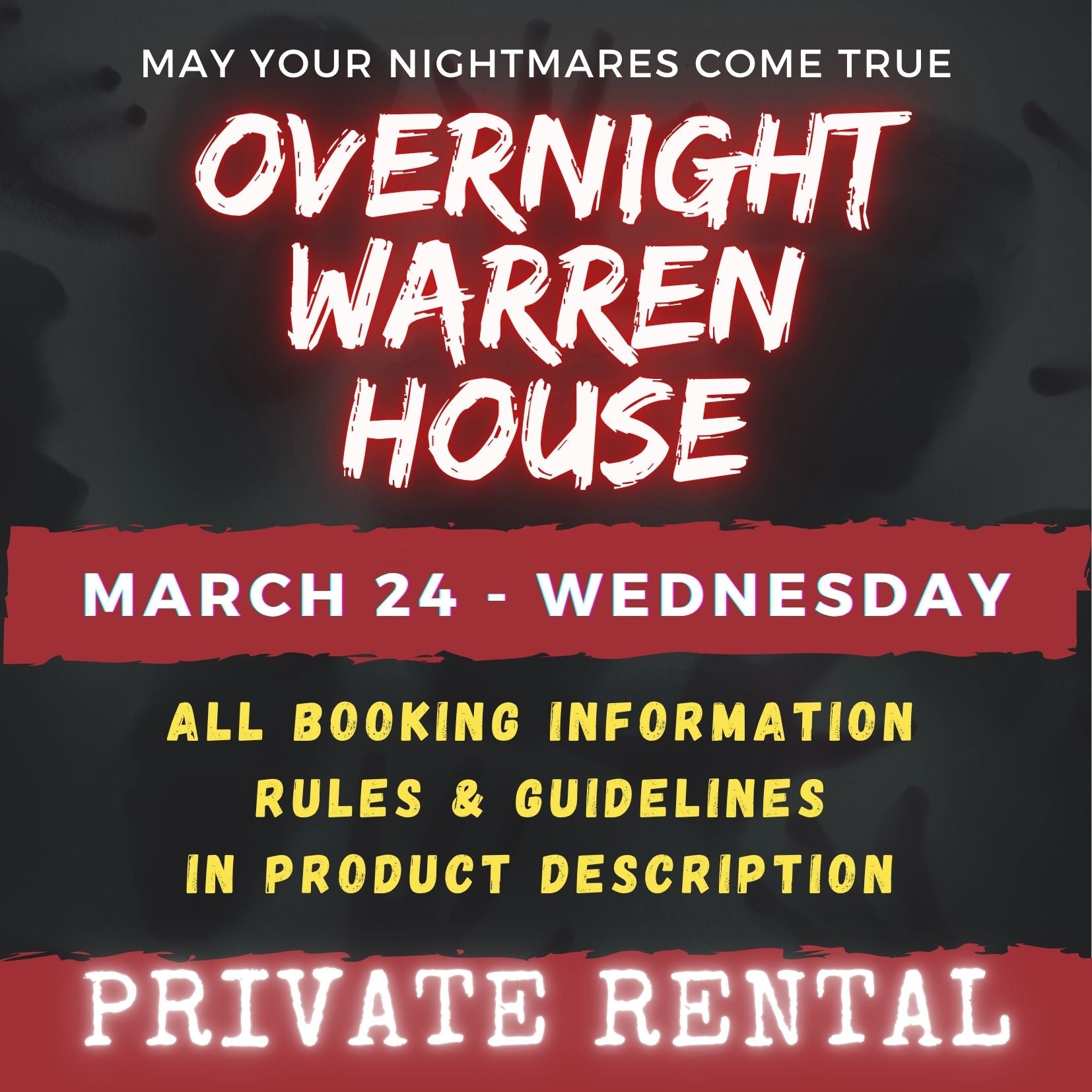 MARCH 24 2027 - WARREN HOUSE OVERNIGHT RENTAL