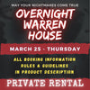 MARCH 25 2027 - WARREN HOUSE OVERNIGHT RENTAL