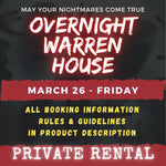 MARCH 26 2027 - WARREN HOUSE OVERNIGHT RENTAL