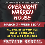 MARCH 3 2027 - WARREN HOUSE OVERNIGHT RENTAL