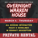 MARCH 4 2027 - WARREN HOUSE OVERNIGHT RENTAL
